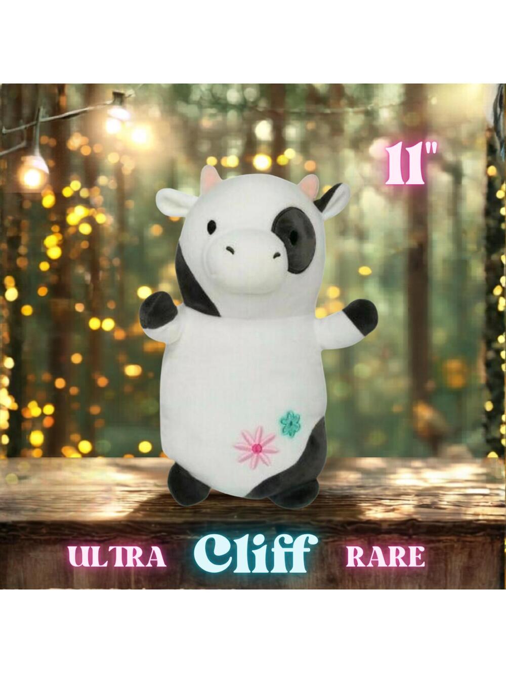 EUC ULTRA RARE Squishmallows Cliff the Cow Easter Edition Hugmees 11"